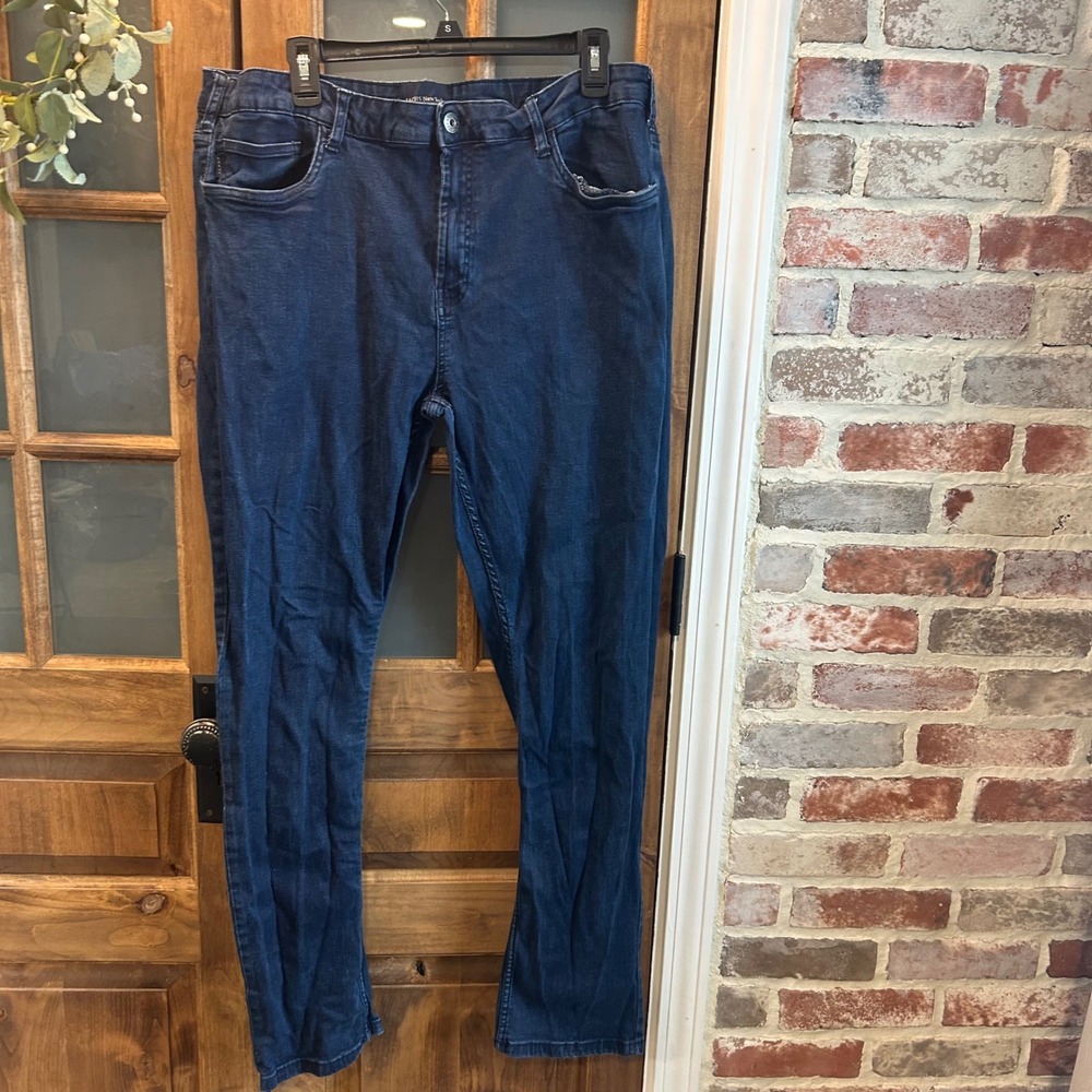 JACHS New York Mens Jeans 36x31 Dark Wash Straight Fit Cotton Blend RN 123913‎